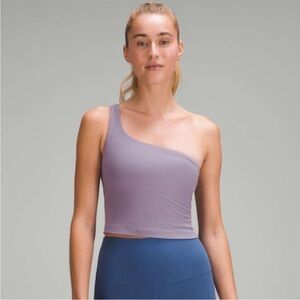 Lululemon Ribbed Nulu Asymmetrical Yoga Tank Top Purple Ash